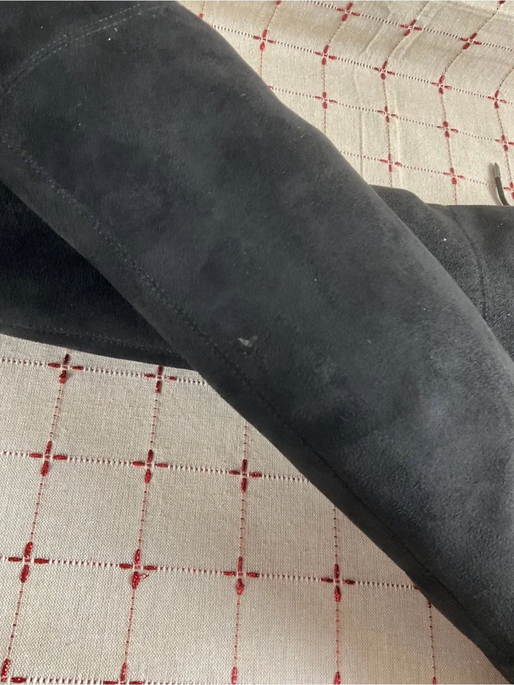 Sam Edelman “Kristie” Black Faux Suede Over the Knee Boots Low Heel PreLoved 8